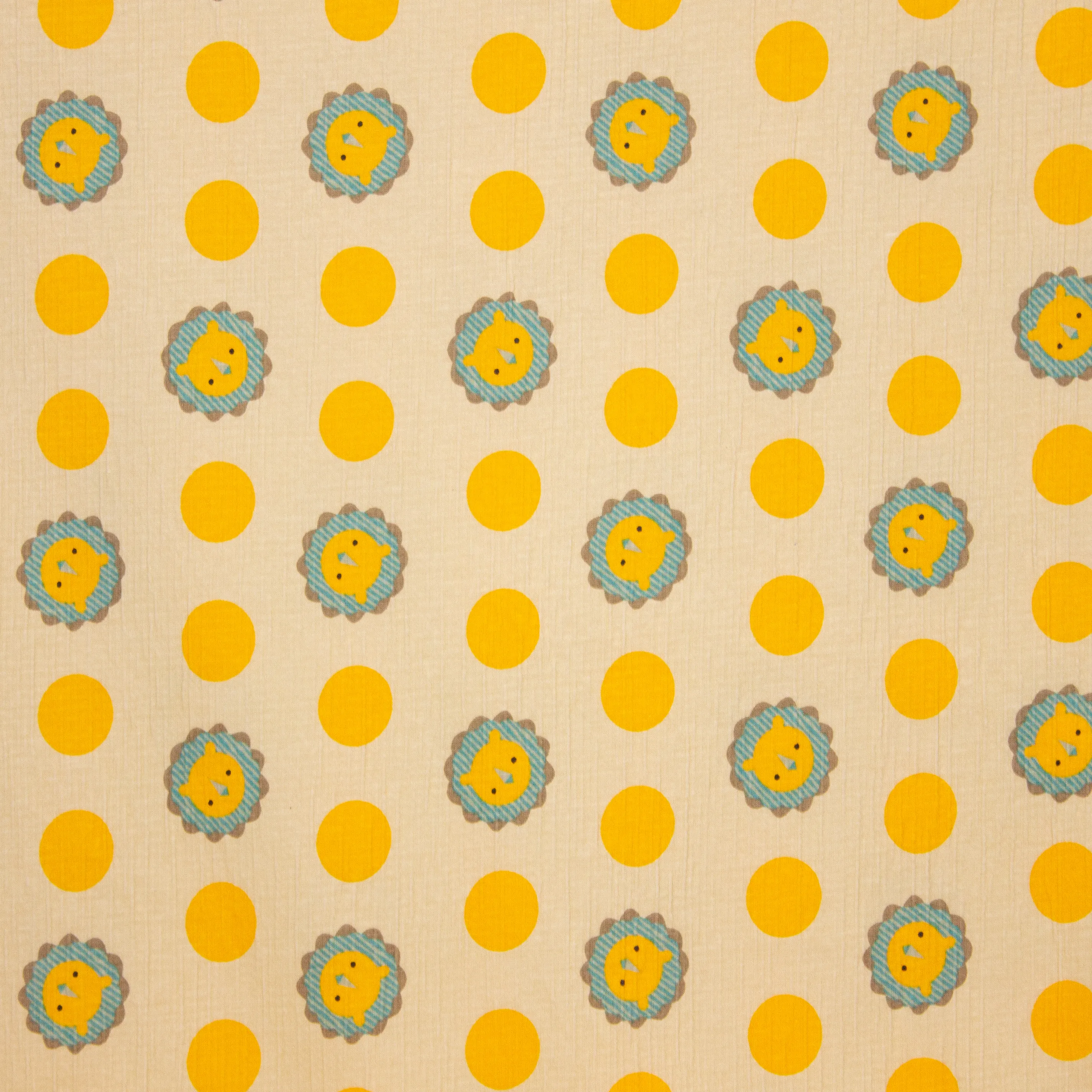Elastische Katoen Polyester met Plooien en Leeuwenprint